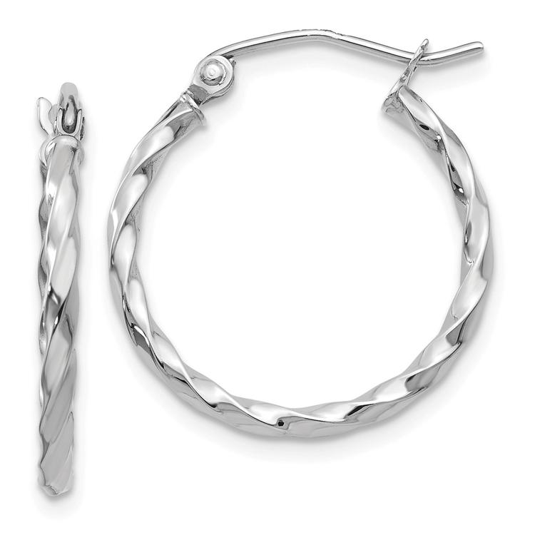 Gold Classics(tm) 14kt. White Gold 15mm Hoop Earrings