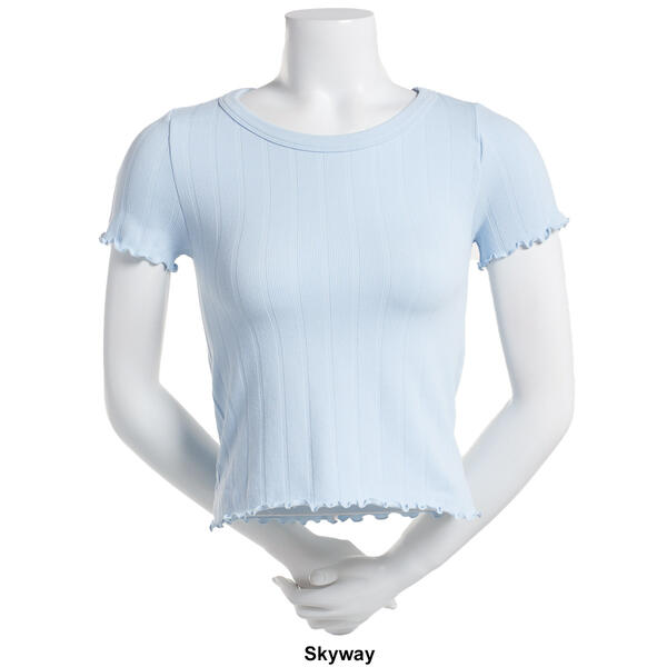 Juniors No Comment Contour Fit Wide Rib Baby Tee