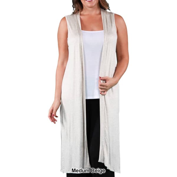 Plus Size 24/7 Comfort Apparel Maxi Cardigan Vest