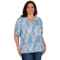 Plus Size Skyes the Limit Sunny Blue Skies Printed Short Sleeve - image 1