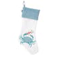 National Tree 20in. Crab Embroidered Knit White Stocking - image 1