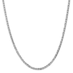 Mens Gold Classics™ 3mm. White Gold Concave Anchor Chain Bracelet