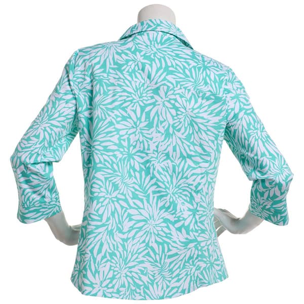 Womens Emily Daniels 3/4 Sleeve Knit To Fit Button Down