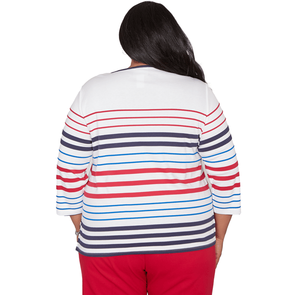 Plus Size Alfred Dunner Lady Liberty Americana Stripes Tee - image 