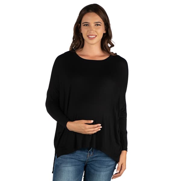 Womens 24/7 Comfort Apparel Oversized Dolman Maternity Top - image 