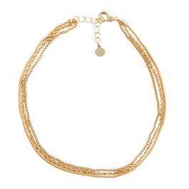 Barefootsies Gold Over Brass Multi-Chain Anklet