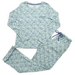 Womens Poppy & Clay Long Sleeve Ditsy & Floral Drop Pajama Set