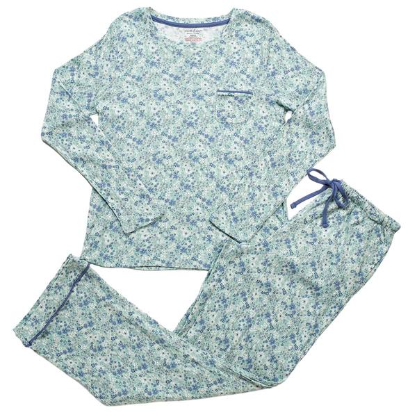 Womens Poppy & Clay Long Sleeve Ditsy & Floral Drop Pajama Set