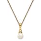14kt. Yellow Gold Round Pearl Diamond Necklace - image 1