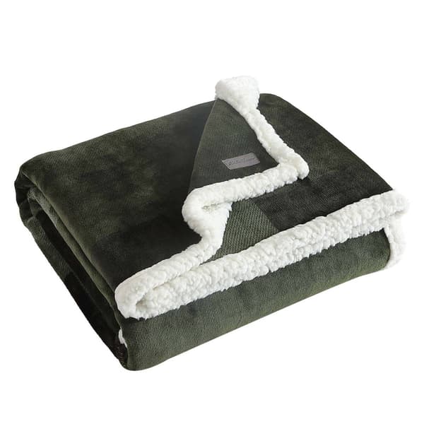 Eddie Bauer Pine Plaid Plush-Fleece Throw - image 