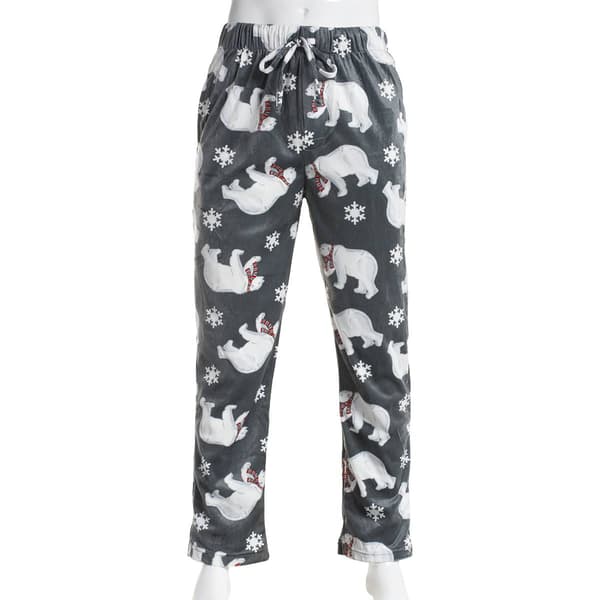 Mens Preswick & Moore Holiday Silky Pajama Pants - Grey/White - image 