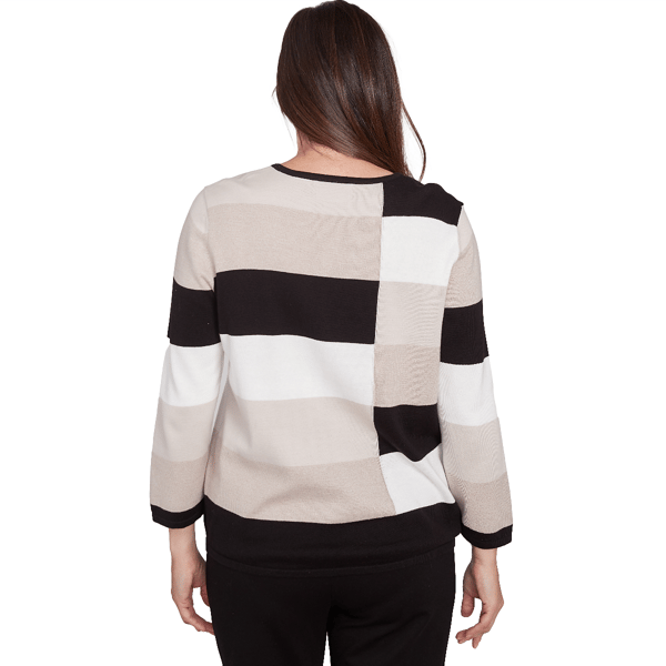 Womens Alfred Dunner Romancing The Stone Blocked Gem Sweater