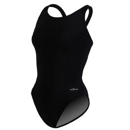 Womens Dolfin&#40;R&#41; Team Solid HP Back One Piece Swimsuit - Black