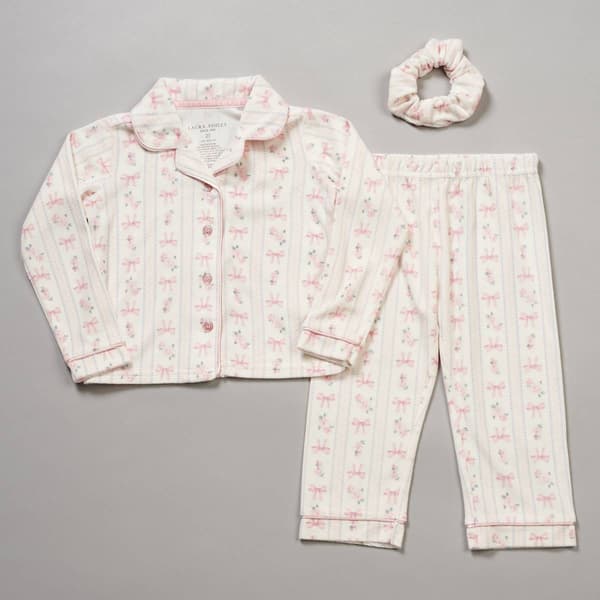Toddler Girl Laura Ashley&#40;R&#41; Floral Long Sleeve Velour Pajama Set - image 