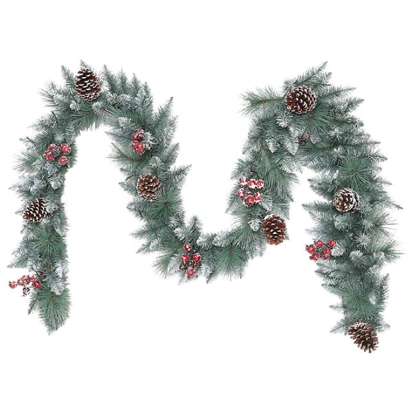 Puleo International 9ft. Sterling Pine Artificial Glitter Garland - image 