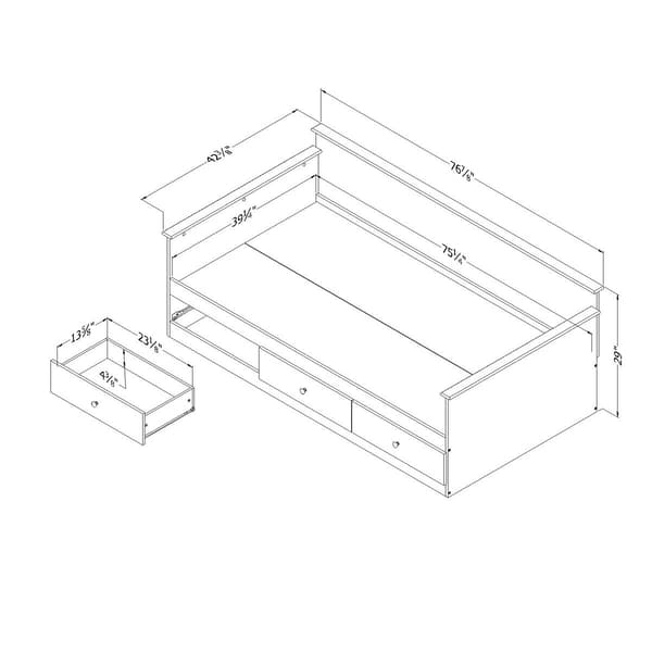 South Shore Tassio Weathered Daybed With Storage