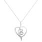 Espira 10kt. White Gold Swirl Diamond Heart Necklace - image 2