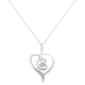 Espira 10kt. White Gold Swirl Diamond Heart Necklace - image 2