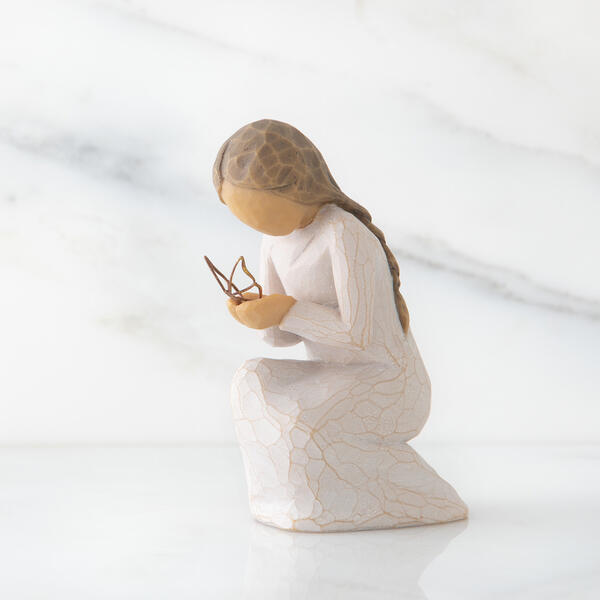 Willow Tree 3.5in. Quiet Wonder Angel Figurine with Butterfly - image 