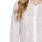 Petite NY Collection Long Sleeve Starfish Button Down Blouse - image 4
