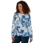 Womens Skye’s the Limit Icy Blue Sparkle Long Sleeve Floral Pull - image 3