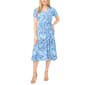 Petites MSK S/S Vneck Print Ity Midi Dress - image 1