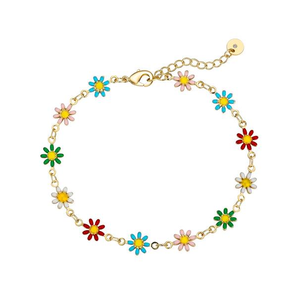 Shine Multi Color Enamel Flower Bracelet - image 