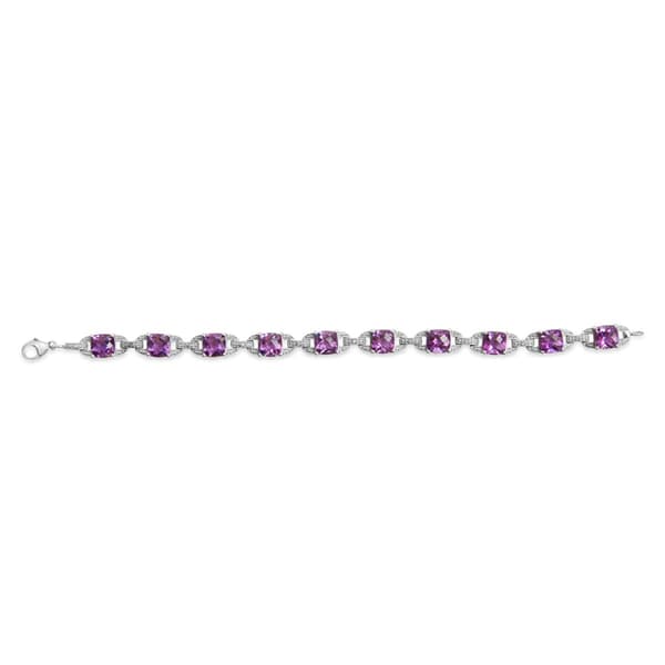 Haus of Brilliance Purple Amethyst & 1/20ctw. Diamond Bracelet