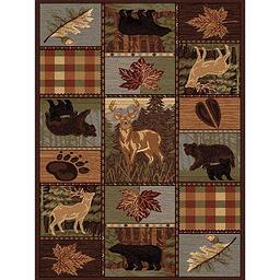 Tayse Nature Color Block Wildlife Area Rug - Multi