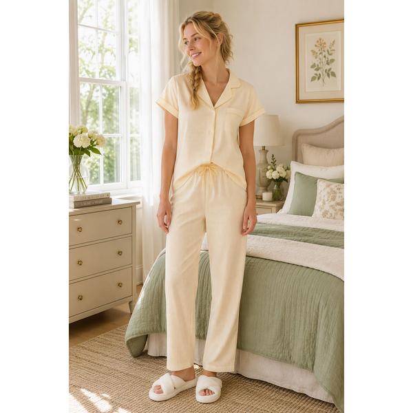 Womens Laura Ashley(R) Short Sleeve Stripe Boxy & Capris Pajama Set - image 