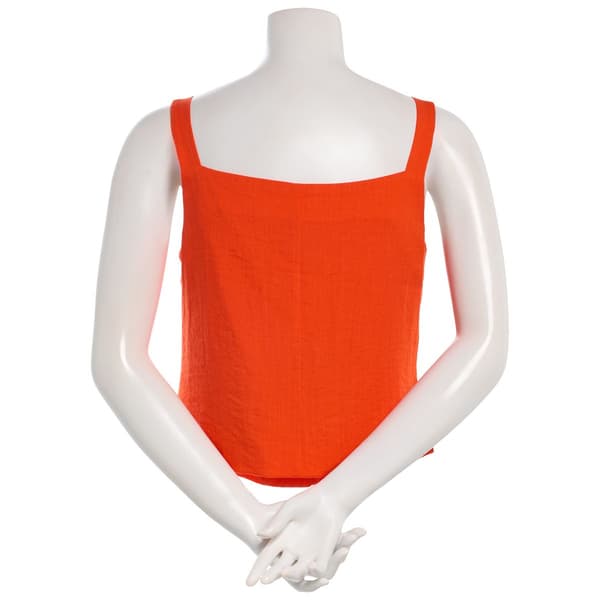 Juniors A. Byer Button Up Vest Tank Top - Poppy
