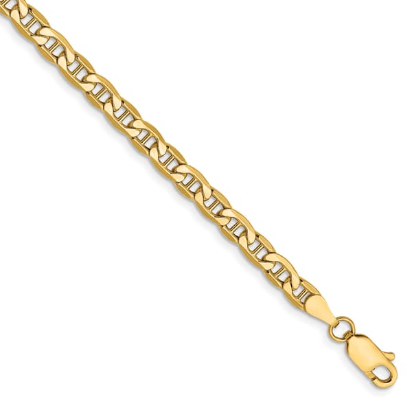 Mens Gold Classics&#40;tm&#41; 4mm. Semi-Solid Anchor Chain Bracelet - image 