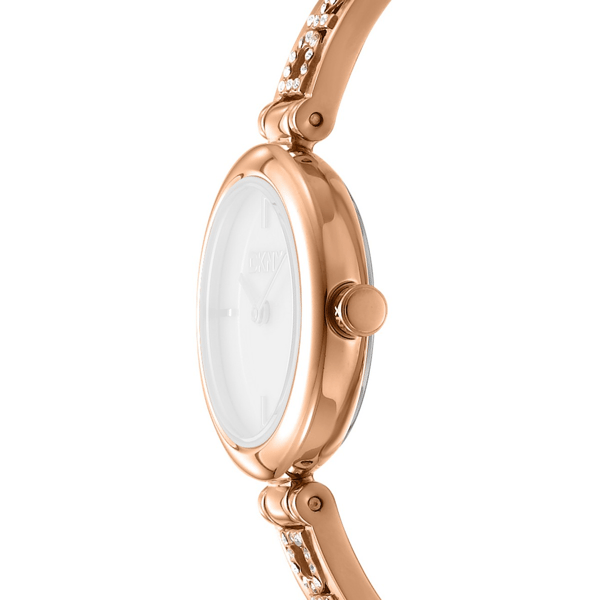 Womens DKNY Rose Gold Crystal Accented Jewelry Watch-DK1L115M0235