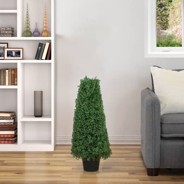 Northlight Seasonal 30in. Artificial Boxwood Cone Topiary Tree