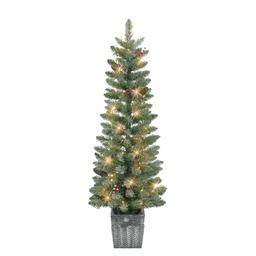Puleo International 4ft. Pre-Lit Christmas Trees- Set of 2