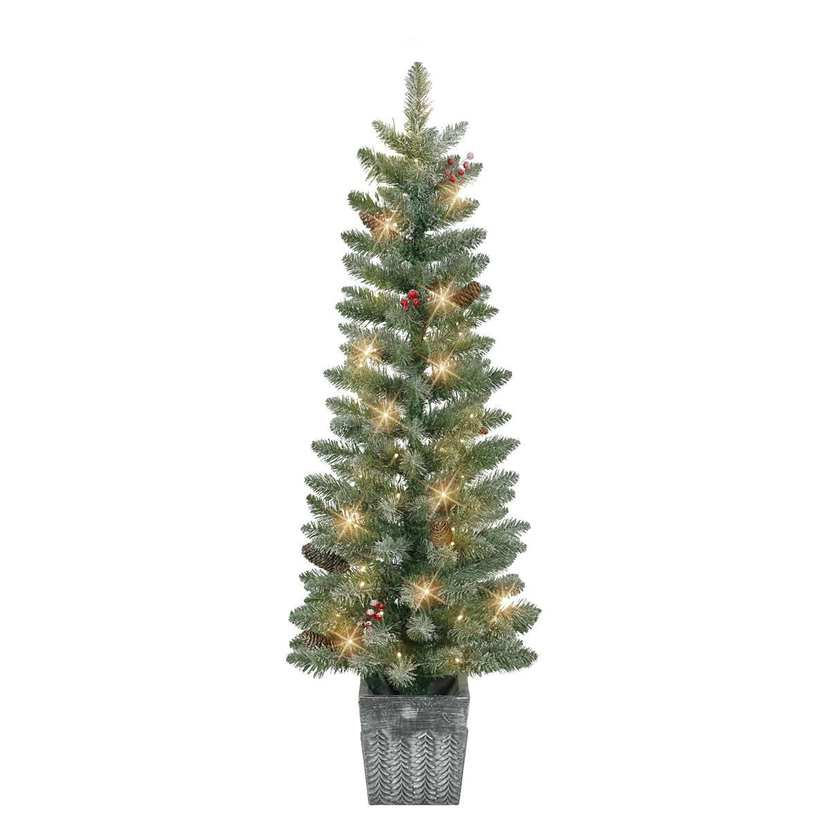 Puleo International 4ft. Pre-Lit Christmas Trees- Set of 2