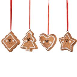 Northlight Seasonal Gingerbread Heart Ornaments - Set of 4
