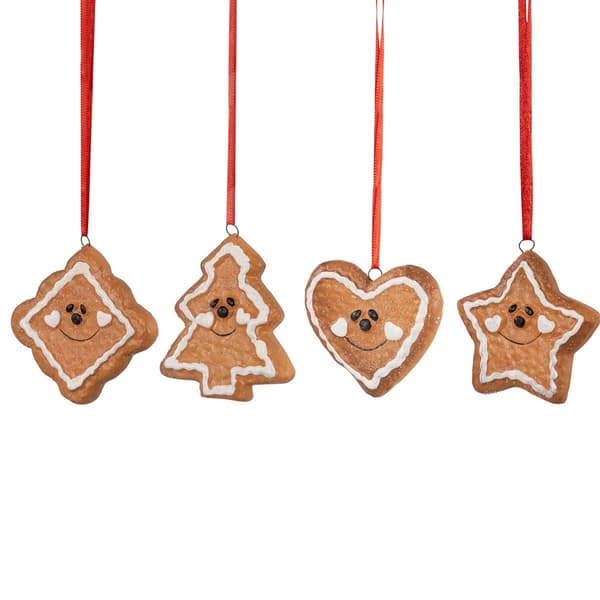 Northlight Seasonal Gingerbread Heart Ornaments - Set of 4