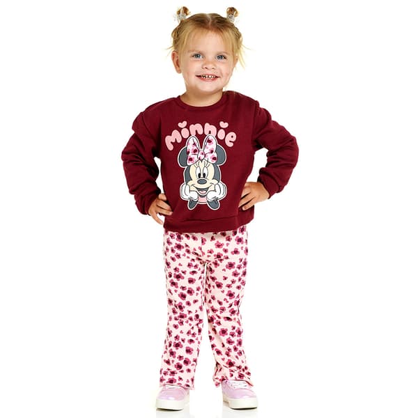 Toddler Girl Disney Minnie Long Sleeve Leggings Set - image 