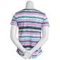 Plus Size Shenanigans Short Sleeve Crew Neck Abstract Stripe Top - image 2