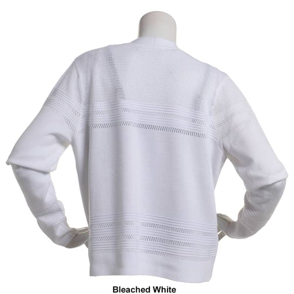 Womens 89th & Madison Long Sleeve Ottoman Stitch Ribbed Cardigan