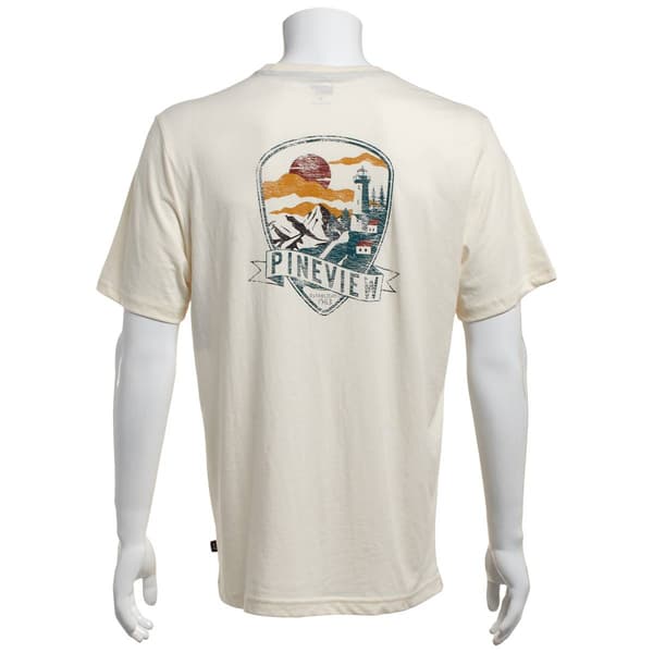 Mens LANDS’ END® Short Sleeve Graphic Tee - Eggshell