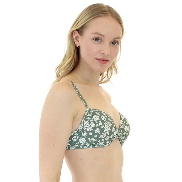 Juniors Cyn & Luca Floral Twist Front Pushup Bikini Swim Top