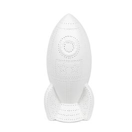 Simple Designs Animal Love Porcelain Rocketship Table Lamp