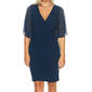 Petite MSK Elbow Sheer Angel Sleeve Solid Side Ruched Dress - image 3