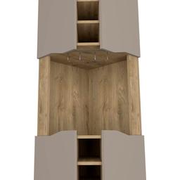 FM FURNITURE Lyla Macadamia Corner Bar Cabinet