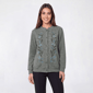 Plus Size Hasting & Smith Harvest Leaf Border Fleece Cardigan - image 1