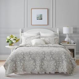 Laura Ashley(R) Rowland 136 Thread Count Reversible Quilt Set