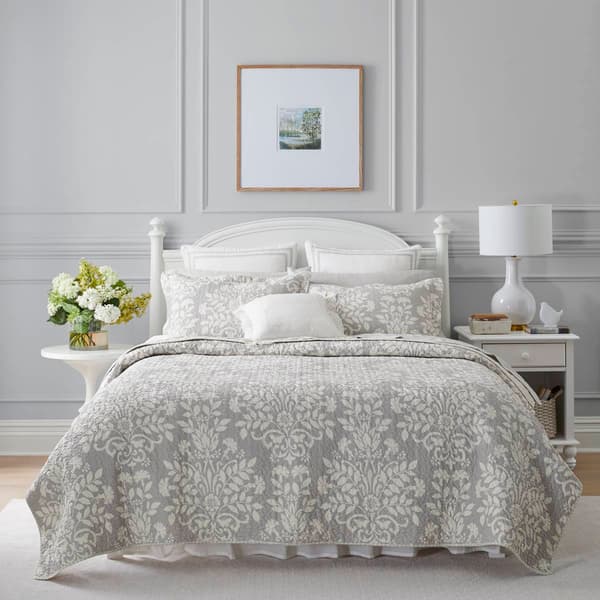 Laura Ashley(R) Rowland 136 Thread Count Reversible Quilt Set