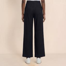 Womens Nicole Miller Elastic Waist Pleated Solid Pants